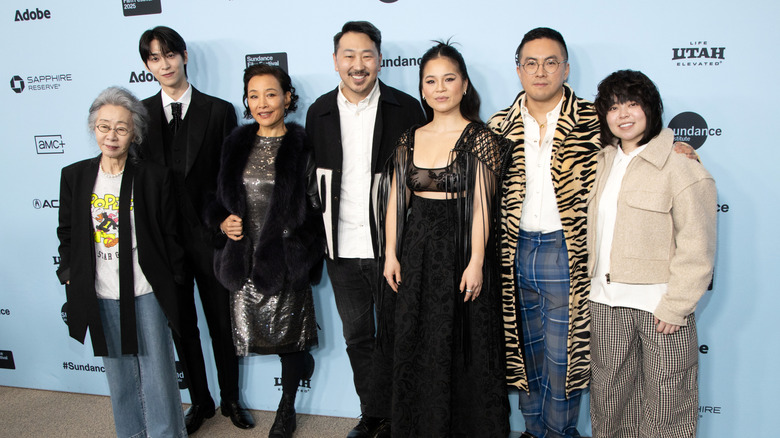 The cast and director pose at Sundance for The Wedding Banquet