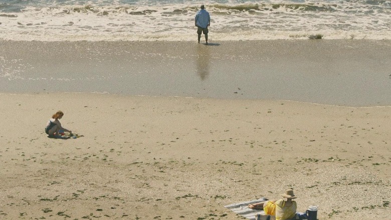 The beach scene at the end of The Whale