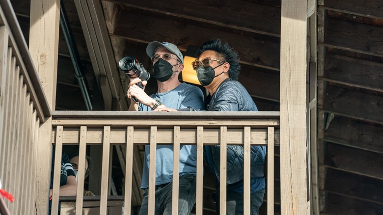 Darren Aronofsky and Matthew Libatique on set of The Whale