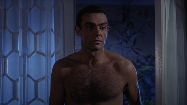 Sean Connery's James Bond stands topless in From Russia With Love