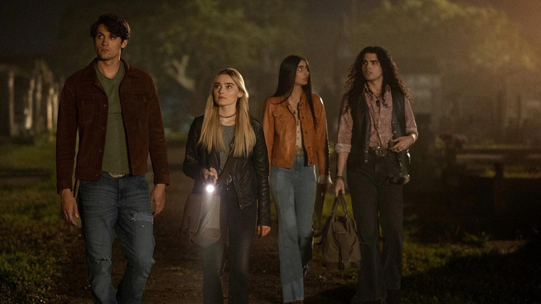 Drake Rodger, Meg Donnelly, Nida Khurshid, and Jojo Fleites in 'The Winchesters'