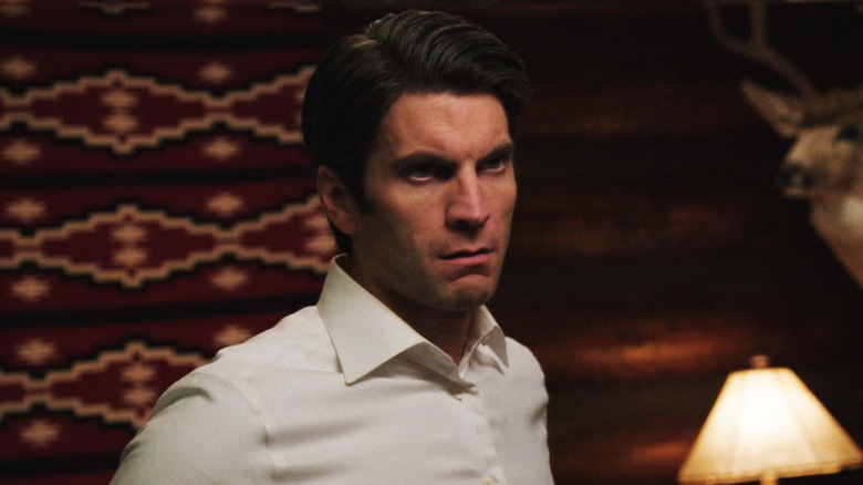 Wes Bentley as Jamie Dutton looks at himself in the mirror in Yellowstone