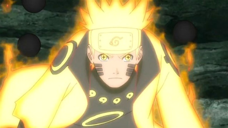 Naruto maximizing his chakra reserve in Naruto Shipudden