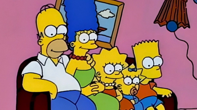 The Simpsons Sitting on Couch