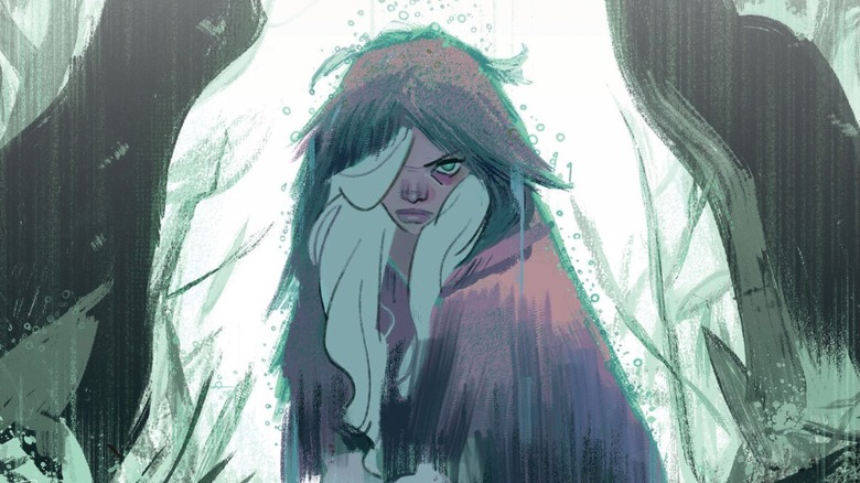 Briar #1 cover showing Briar Rose marching through a swamp.