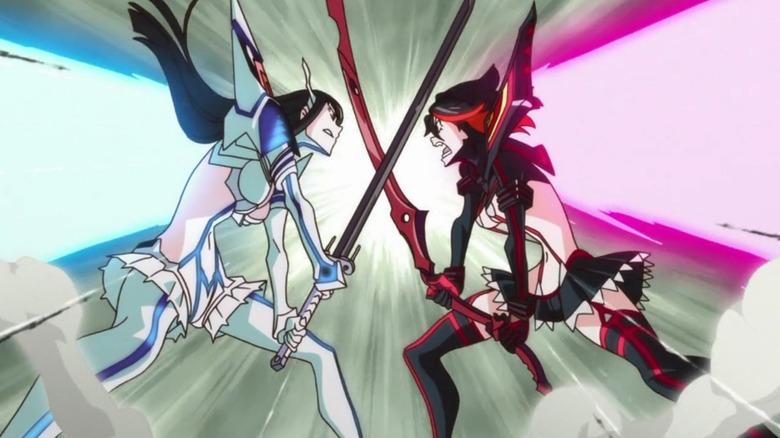 Kill La Kill Satsuki Kiryuin fighting Ryuko Matoi