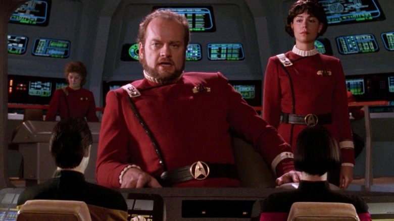 Captain Morgan Bateson on the viewscreen of the Enterprise-D in Star Trek