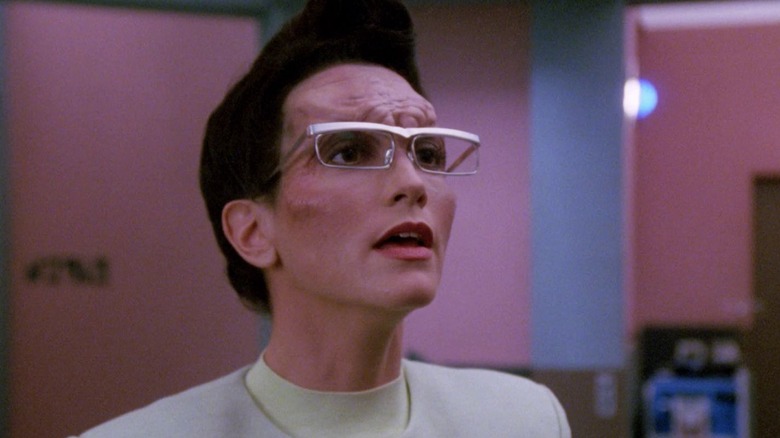 The alien Lanel talking to someone in the episode of "Star Trek: The Next Generation" called "First Contact"