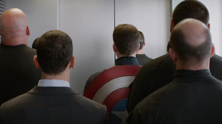 The elevator scene from Captain America: The Winter Soldier