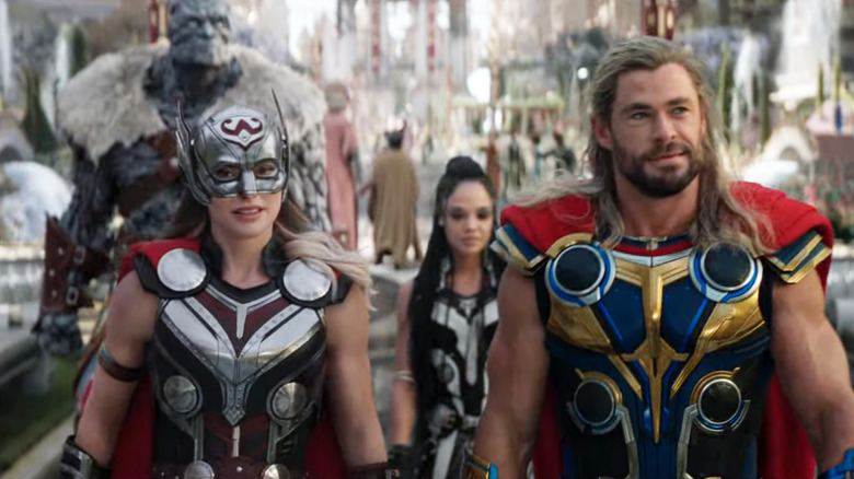 Chris Hemsworth and Natalie Portman as Thor and Mighty Thor