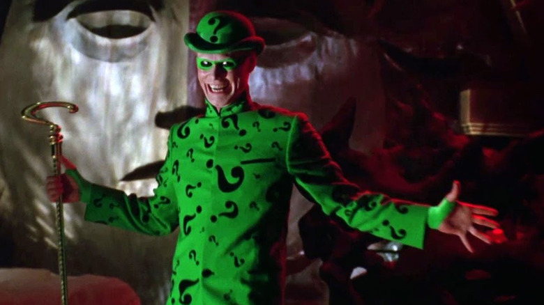 Jim Carrey as Riddler with his Cain in Batman forever