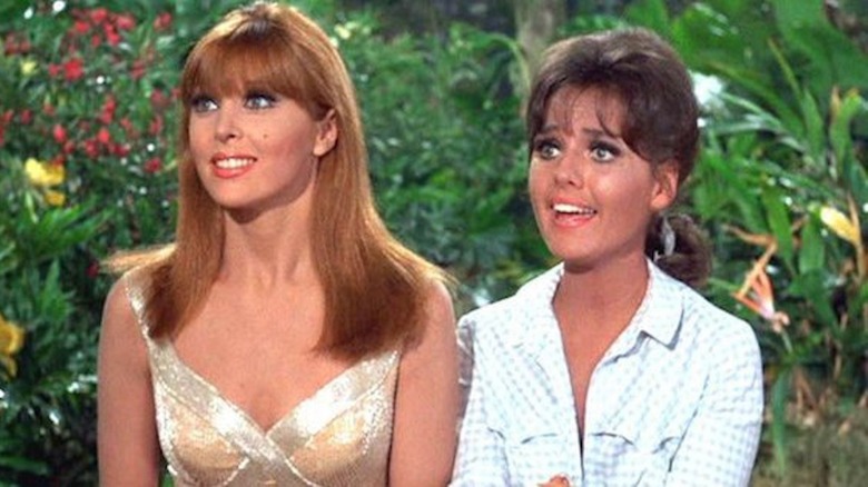 Tina Louise and Dawn Wells as Ginger and Mary Ann on Gilligan's Island