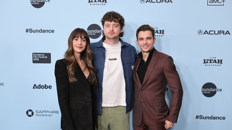 Alison Brie, Michael Shanks and Dave Franco attend the Together Premiere during the 2025 Sundance Film Festival