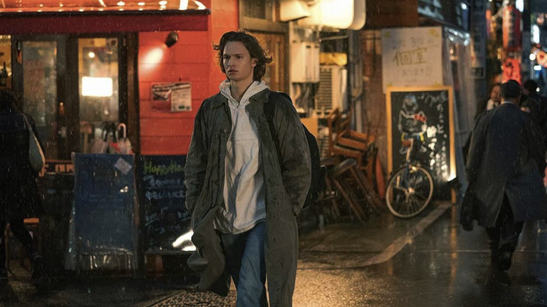 Ansel Elgort in the streets in Tokyo Vice