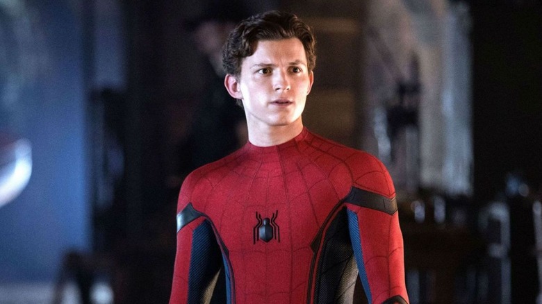 Tom Holland as Spider-Man in Spider-Man: Homecoming