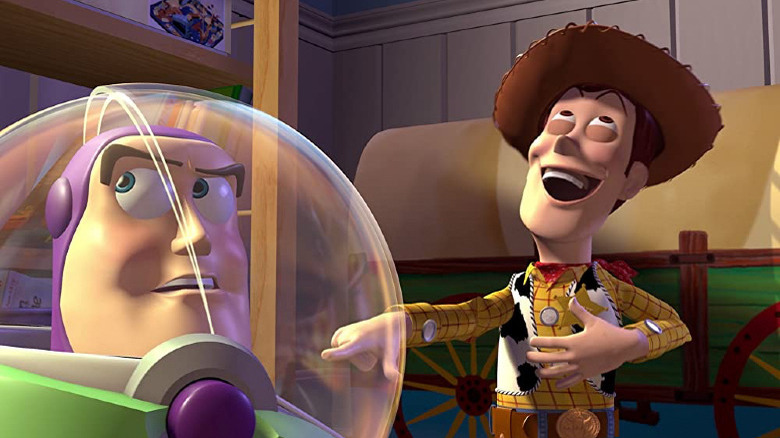 Woody mocks Buzz in Toy Story