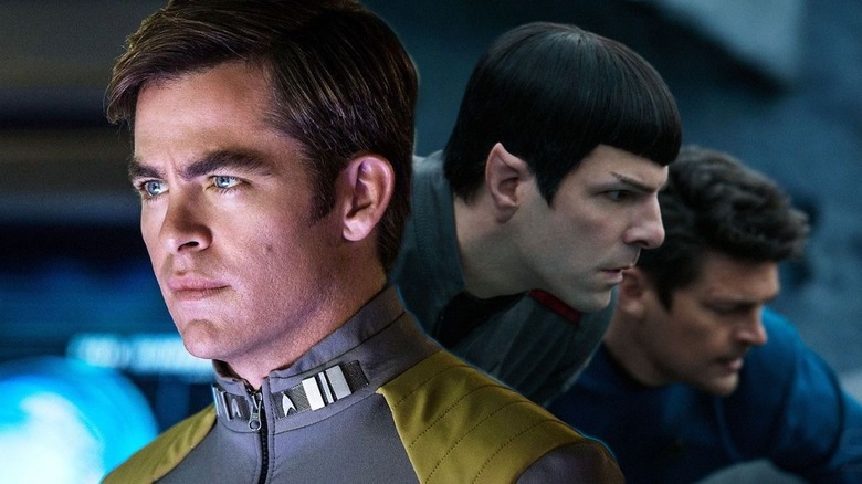 Chris Pine, Zachary Quinto, and Karl Urban in Star Trek