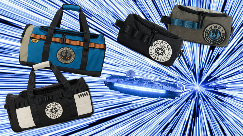 Heroes & Villains Star Wars bags among the Millennium Falcon going to hyperspace