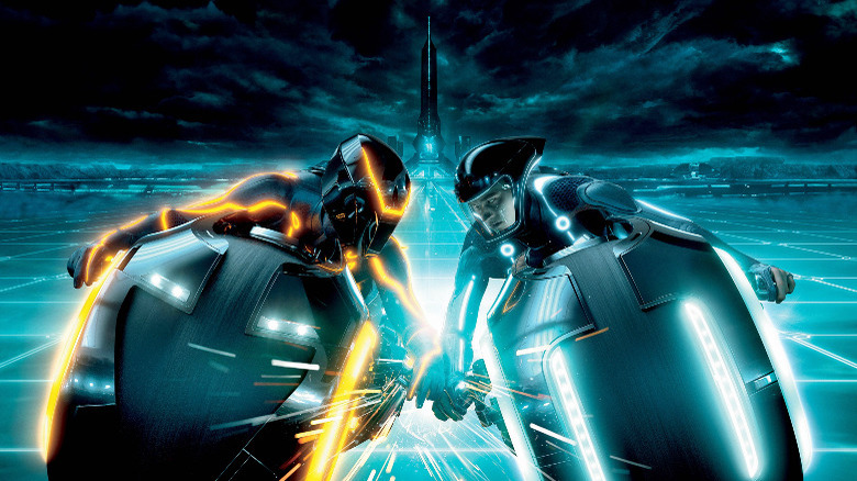 Dueling light-cycles from TRON: Legacy