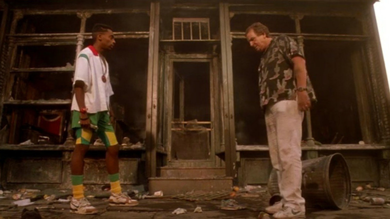 Mookie (Spike Lee) confronts Sal (Danny Aiello) in Do the Right Thing