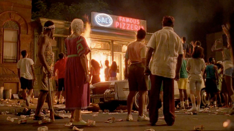 Sal's (Danny Aiello) goes up in flames in Do the Right Thing