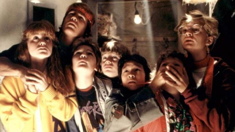 The Goonies looking up in The Goonies