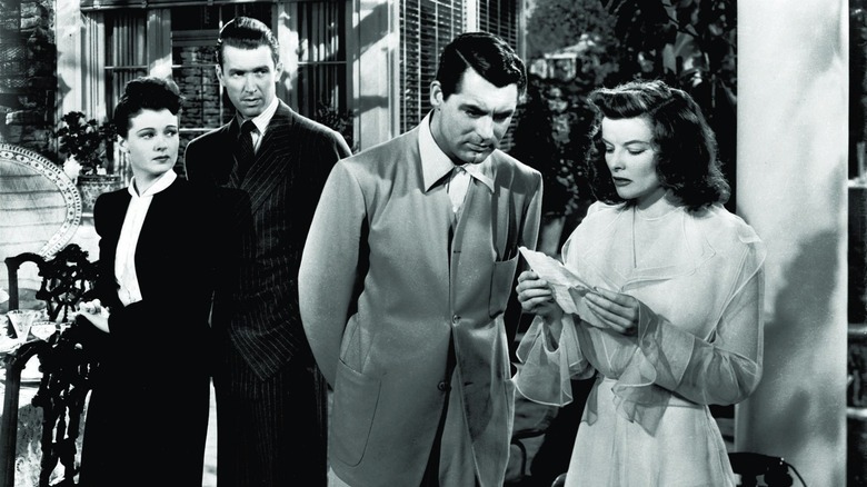 Katharine Hepburn and James Stewart in The Philadelphia Story