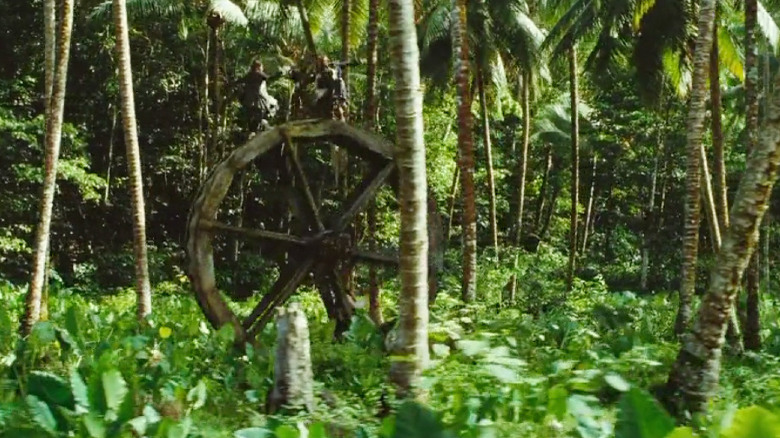 The wheel fight in Pirates of the Caribbean: Dead Man's Chest