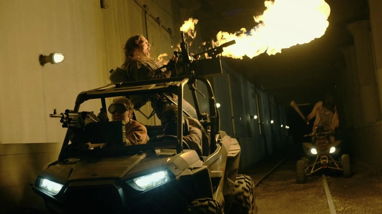 The Forever Purge flamethrower car 