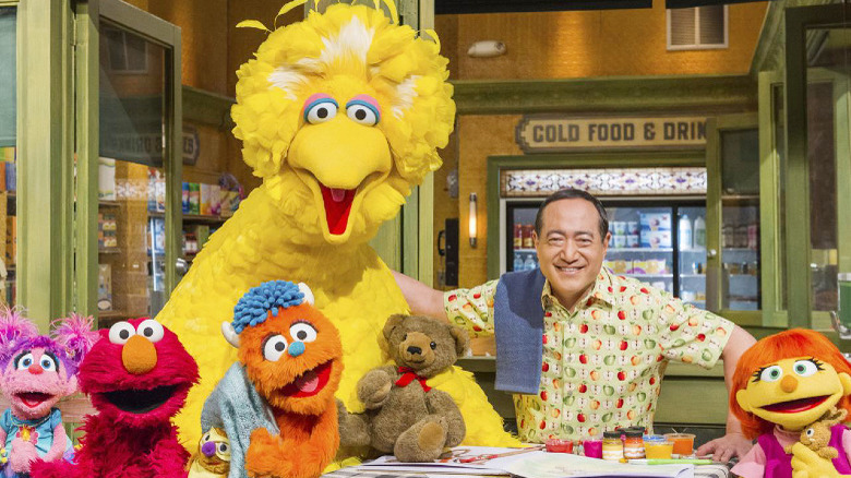 Big Bird and the gang on Sesame Street