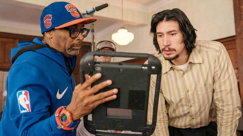 Spike Lee and Adam Driver on the BlacKkKlansman set