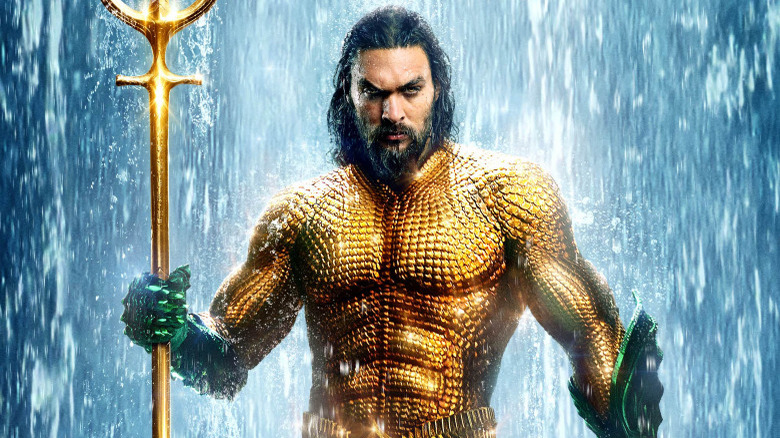 Jason Momoa wields his trident in Aquaman