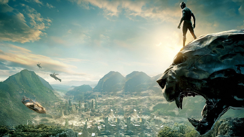 Black Panther overlooking Wakanda