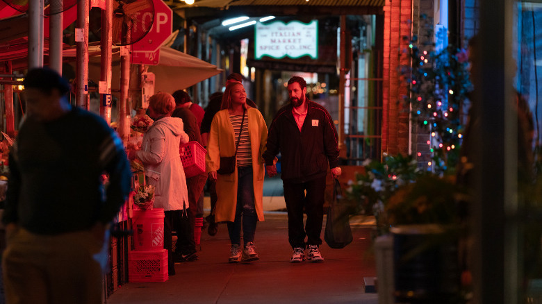 Queen Latifah and Adam Sandler in Hustle