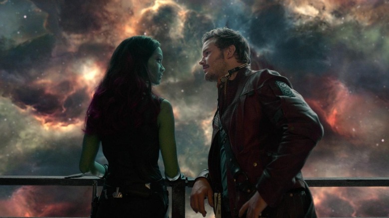 Gamora and Star-Lord in Guardians of the Galaxy