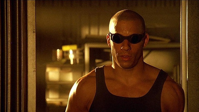 Riddick wearing his characteristic goggles in Pitch Black