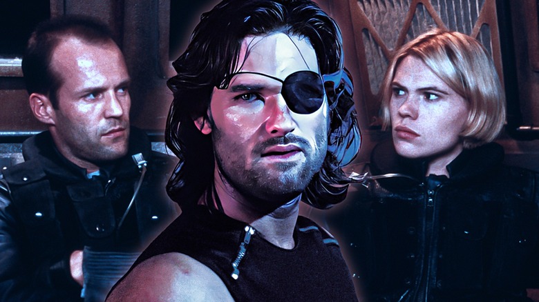 Uma imagem composta de Snake Plissken e uma foto de Ghosts of Mars