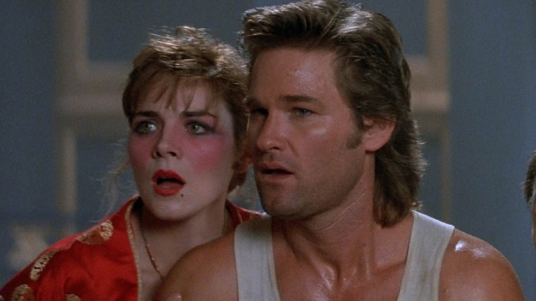 Jack Burton and Gracie Law looking astonished in Big Trouble in Little China