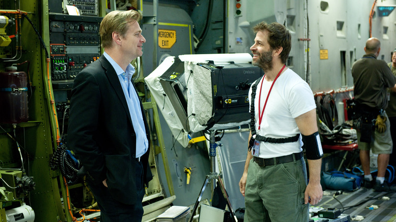 Chris Nolan and Zack Snyder on the set of Man of Steel