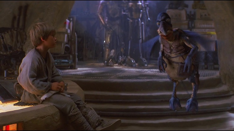 Jake Lloyd and Andrew Secombe in The Phantom Menace