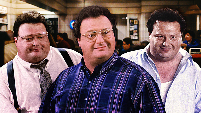 Three versions of Wayne Knight's Newman looking devious on Seinfeld