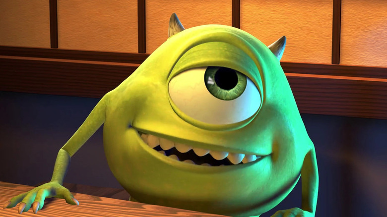 Mike Wazowski from Monsters Inc leering suggestively