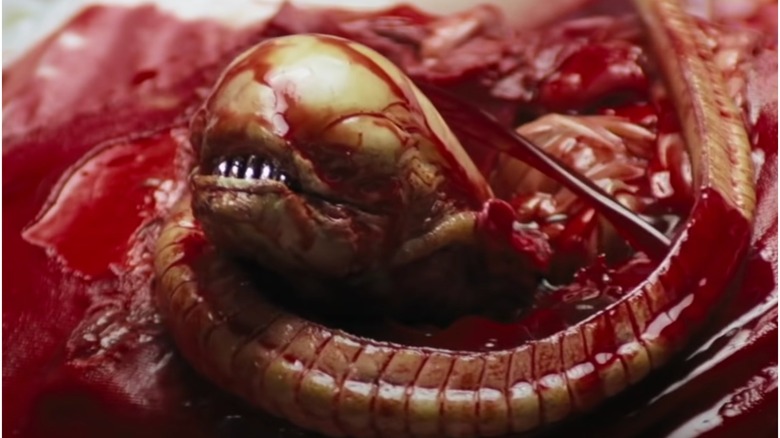 Alien Chestburster in pool of blood