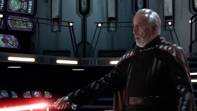 Count Dooku gives menacing glare