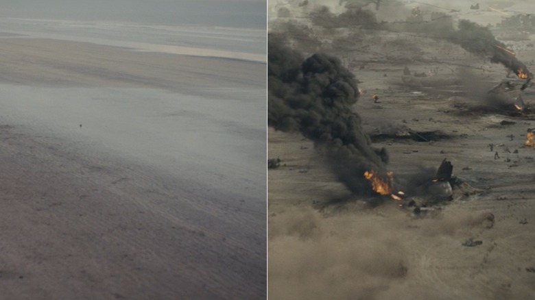 Beach before and after VFX Edge of Tomorrow