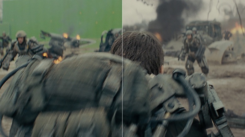 Studio beach before and after VFX Edge of Tomorrow