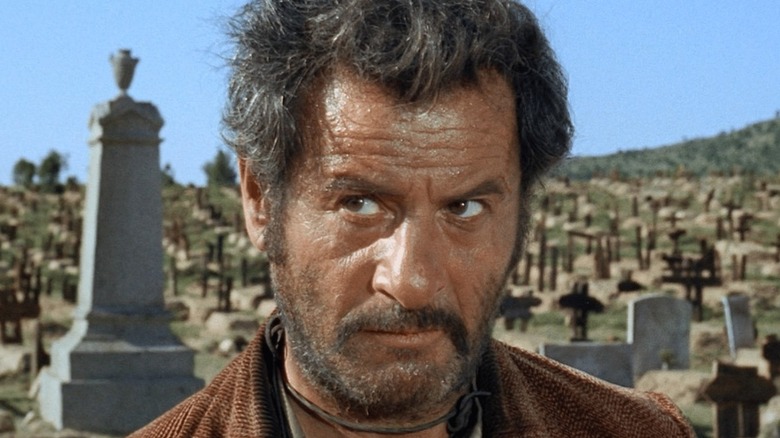 Tuco, in a graveyard at the end of The Good, the Bad, and the Ugly