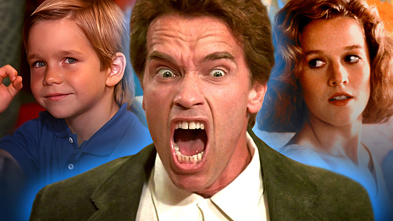 Joseph Cousins, Arnold Schwarzenegger and Penelope Ann Miller in Kindergarten Cop