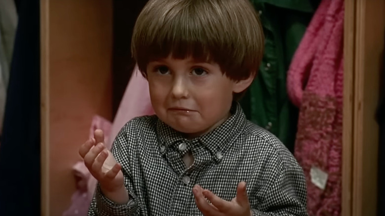 Miko Hughes as Joseph makes a sad face in Kindergarten Cop