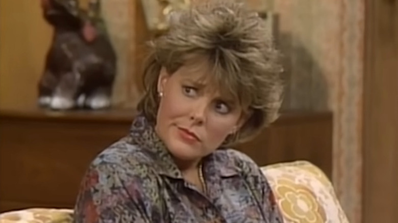 Amanda Bearse as Marcy D'Arcy, looking quizzical on Married with Children